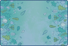 CARPETS FOR KIDS - KIDSOFT FALLING LEAVES BORDER - 6 FT X 9 FT RECTANGLE - BLUE