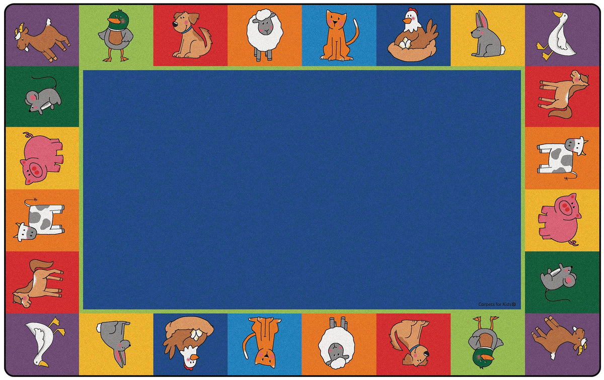 CARPETS FOR KIDS - KIDSVALUE PLUS FARM ANIMALS SEATING - 6 FT X 9 FT RECTANGLE