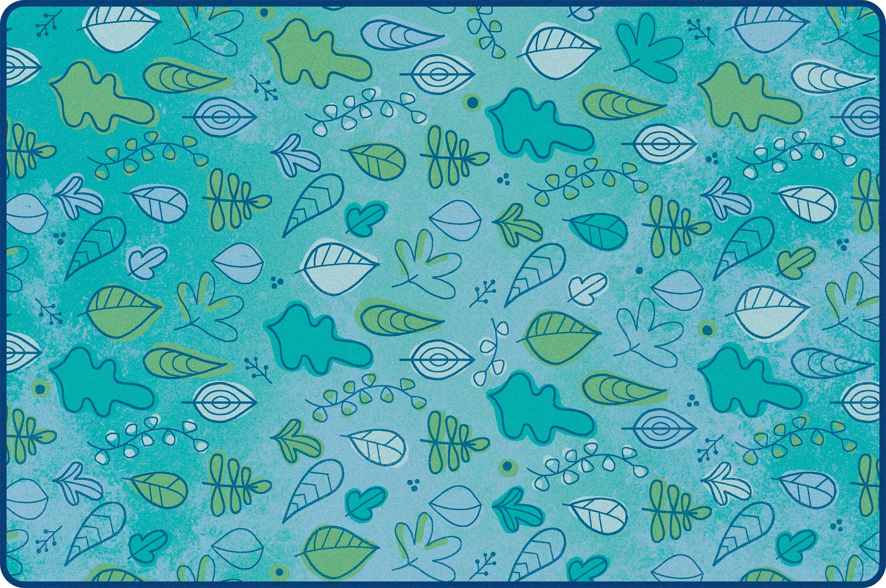 CARPETS FOR KIDS - KIDSOFT FALLING LEAVES - 4 FT X 6 FT RECTANGLE - BLUE