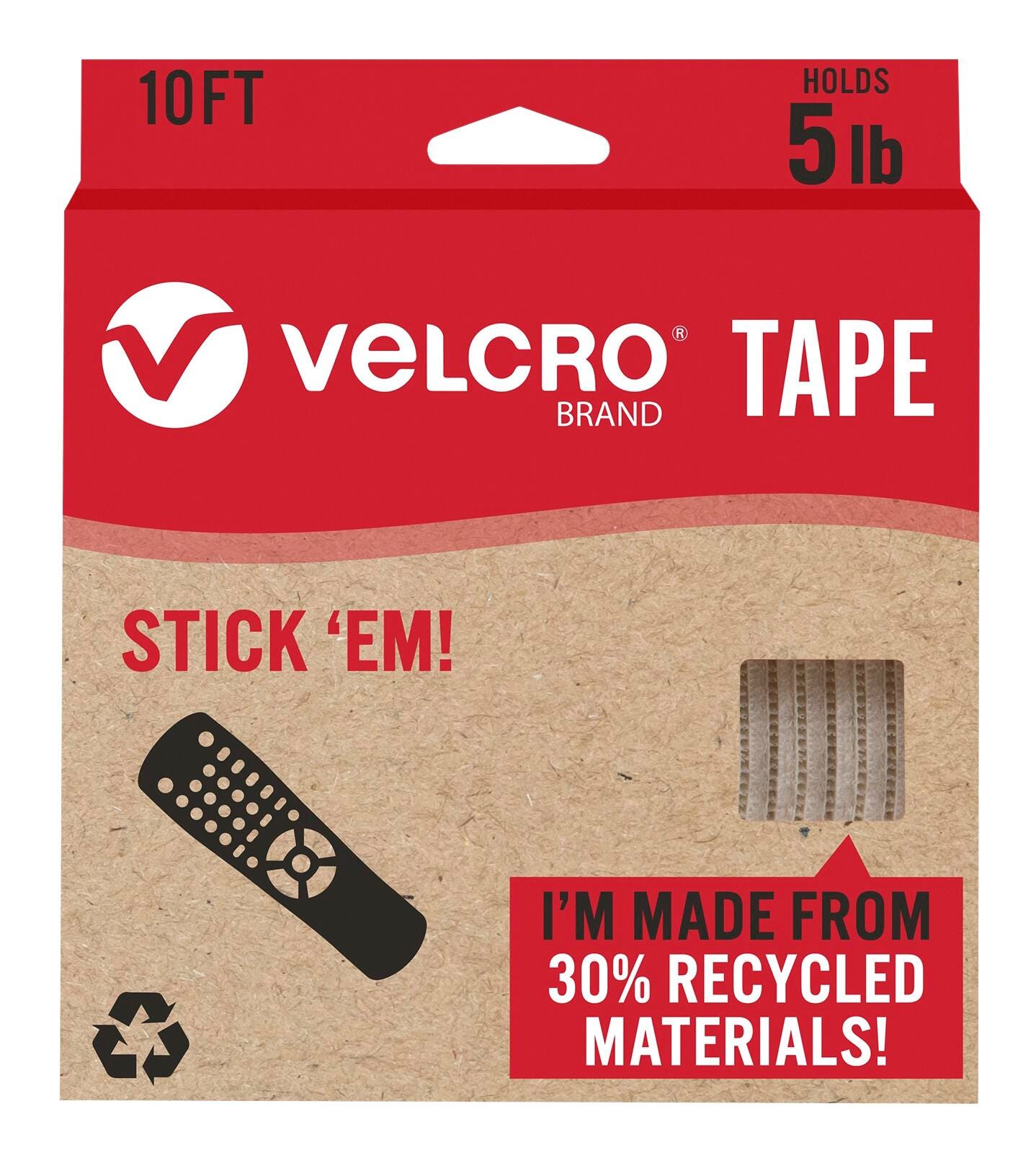 TAPE VELCRO 10 FT X 7/8 IN WHITE ROLL