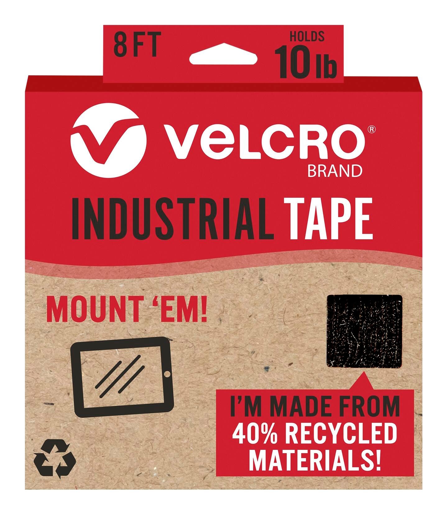 TAPE VELCRO 8 FT X 1-7/8 IN BLACK ROLL