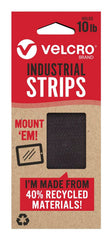 STRIPS VELCRO 3 IN X 1-3/4 IN BLACK PACK OF 2