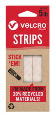 STRIPS VELCRO 2-1/2 IN X 3/4 IN WHITE PACK OF 8