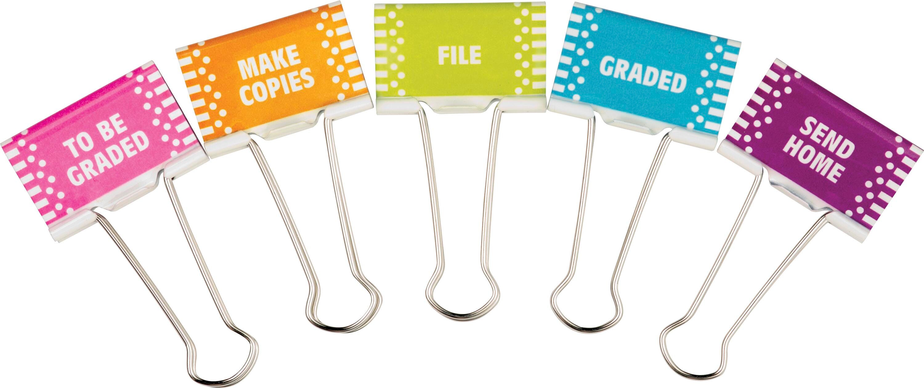 BINDER CLIPS CLASSROOM MGT LARGE SET OF 5