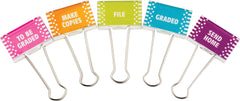 BINDER CLIPS CLASSROOM MGT LARGE SET OF 5
