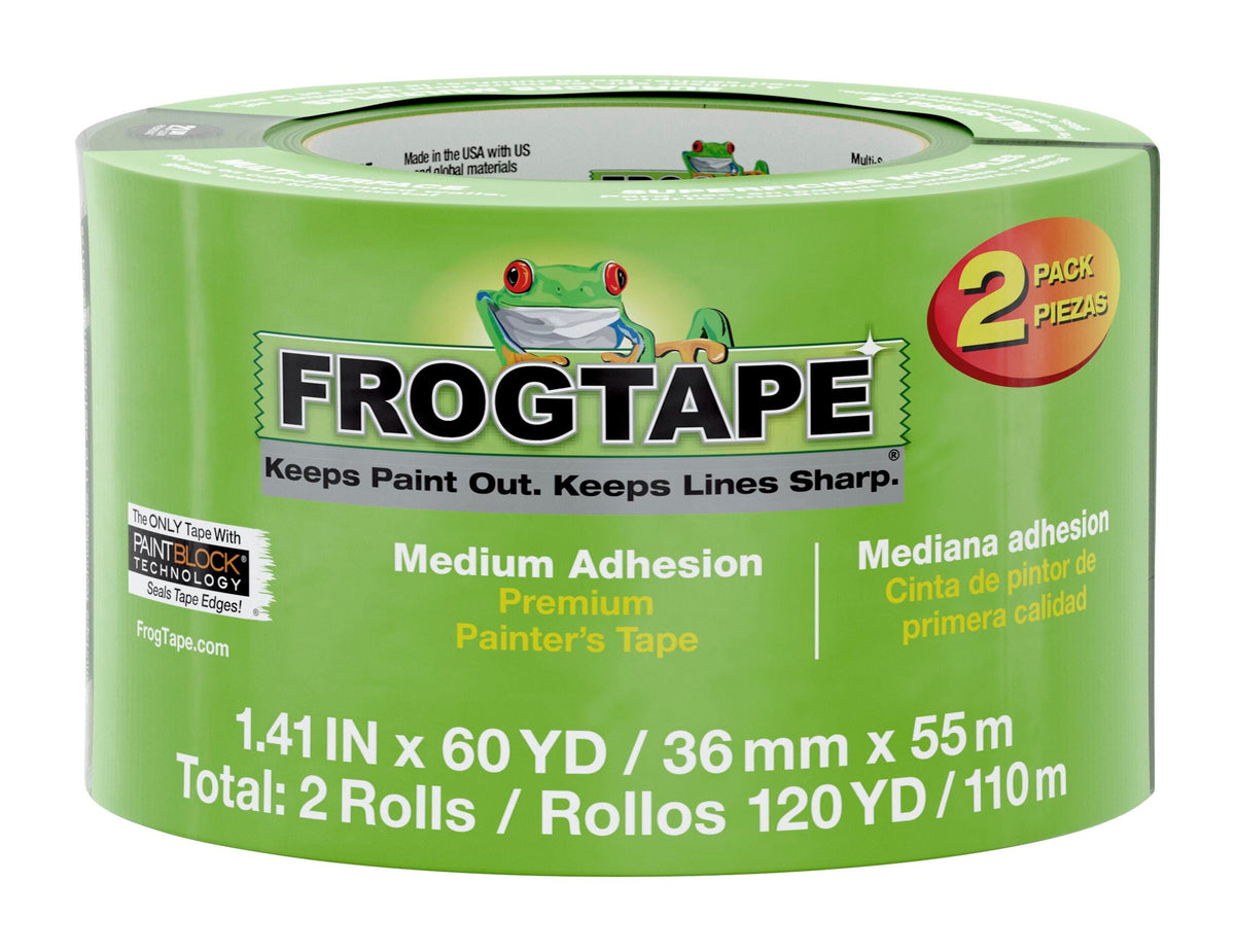 TAPE FROG MULTI SURFACE 1.41 IN X 60 YD GREEN PACK OF 2