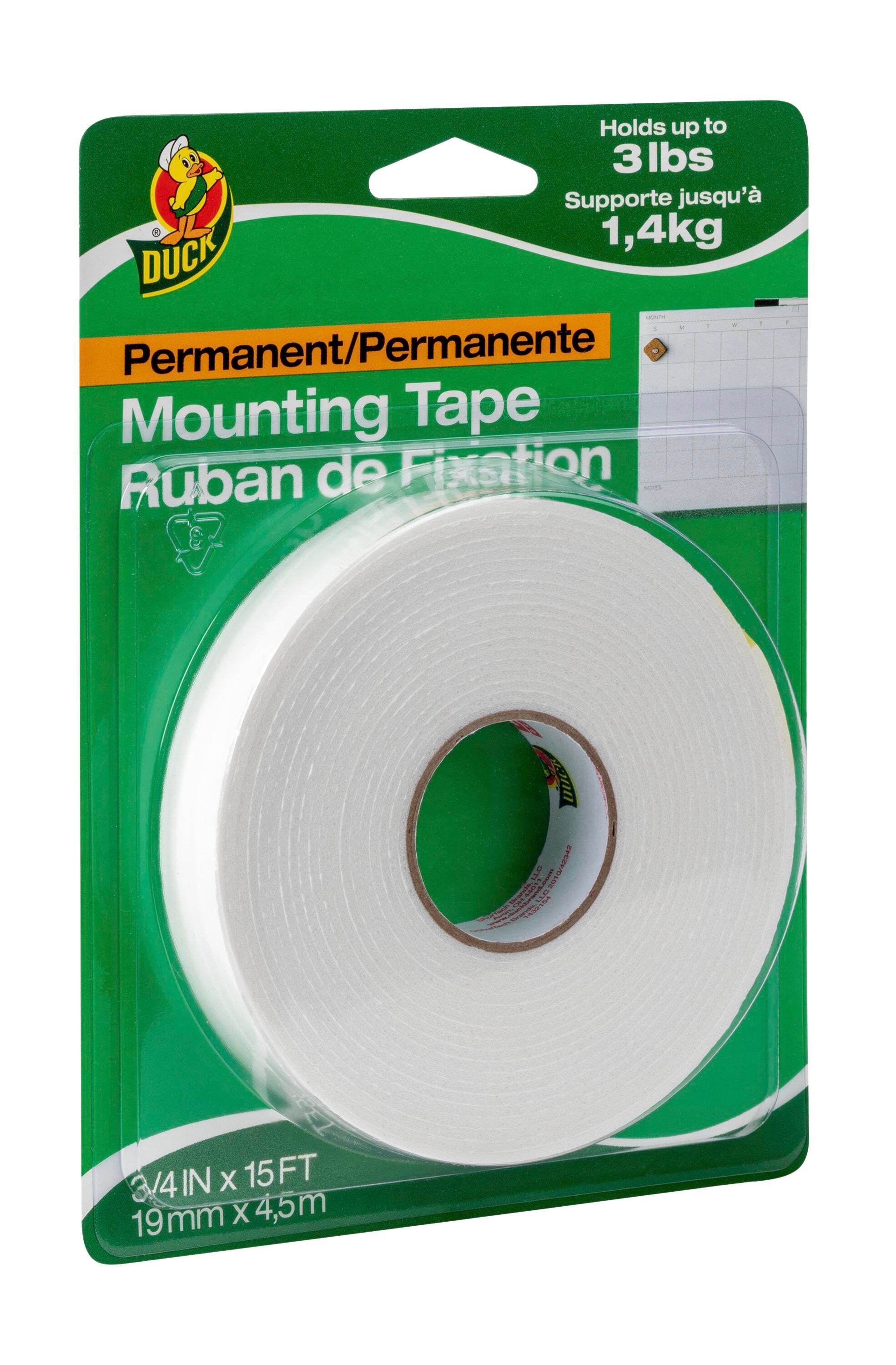 TAPE MOUNTING DUCK 3/4 IN X 15 FT WHITE ROLL