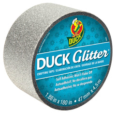 TAPE DUCK GLITTER CRAFT 1.88IN X 5YD SILVER SPARKLE