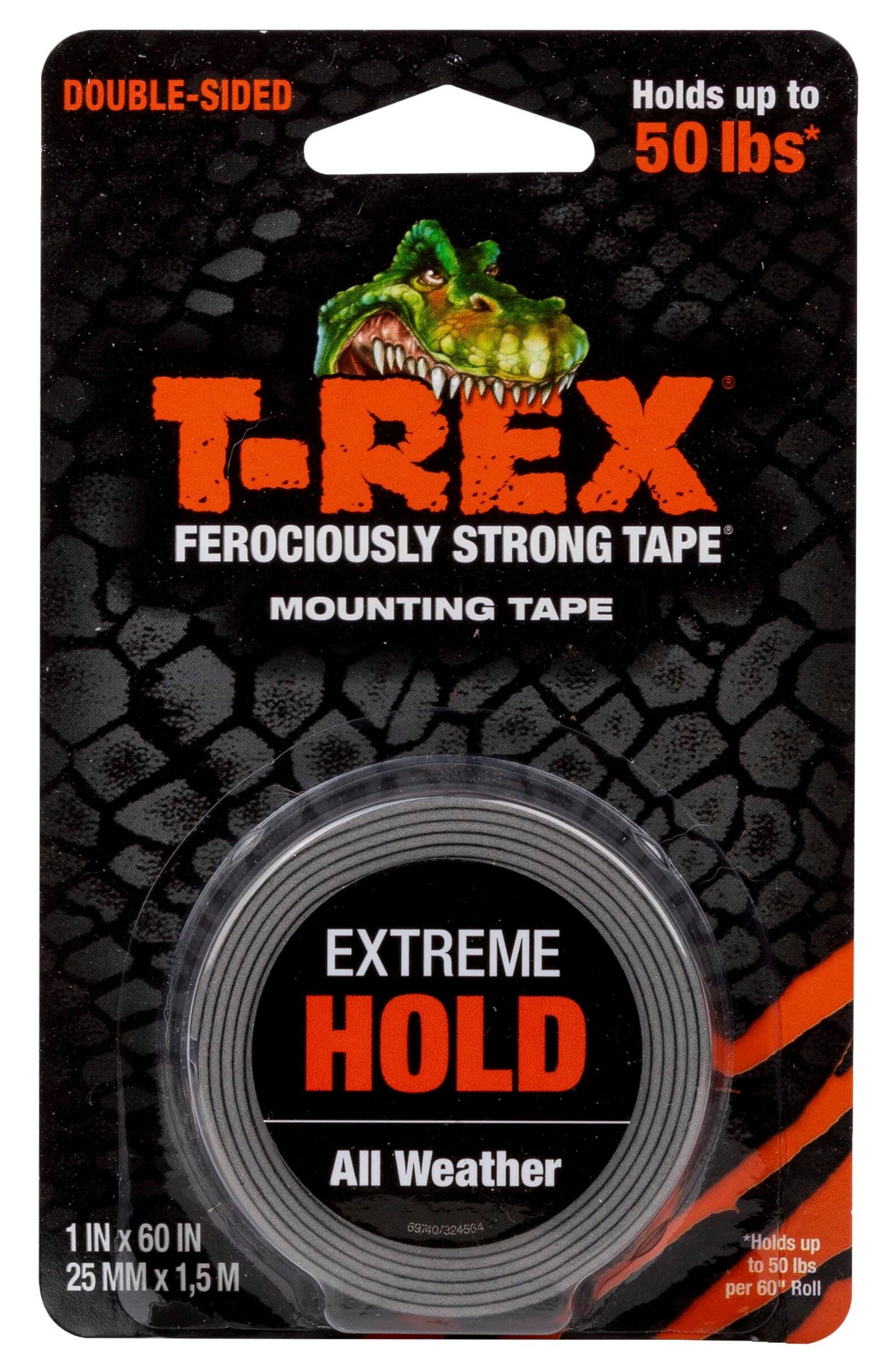 TAPE MOUNTING T-REX 1 IN X 60 IN BLACK