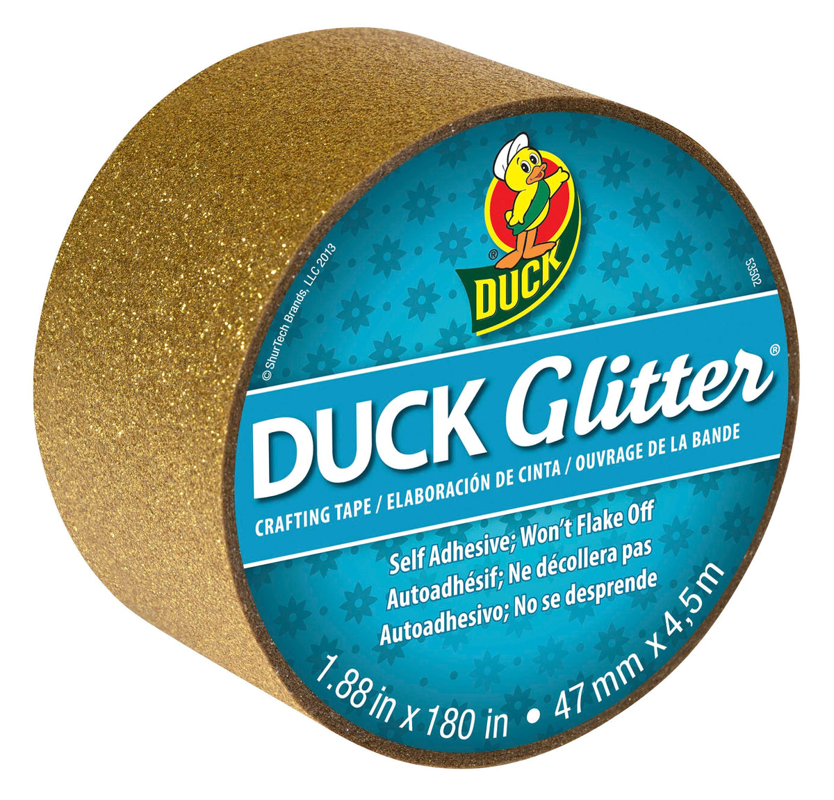 TAPE DUCK GLITTER CRAFT 1.88IN X 5YD GOLD SPARKLE
