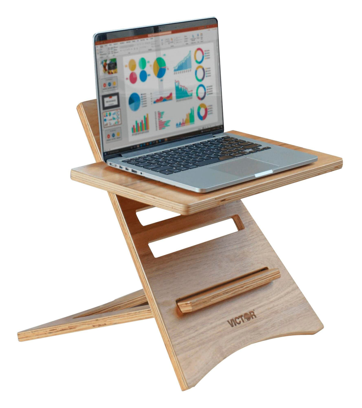 VICTOR HIGH RISE ACACIA WOOD LAPTOP RISER - 17 X 12 D X 16-1/2 IN