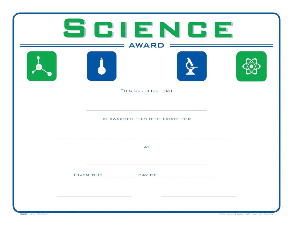 AWARD RECOGNITION SCIENCE 8-1/2 X 11 INCHES 70 LB