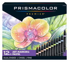 MARKERS PRISMACOLOR PREMIER DBL END ASST PASTEL SET OF 12