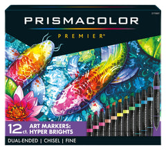 MARKERS PRISMACOLOR PREMIER DBL END ASST BRIGHT SET OF 12