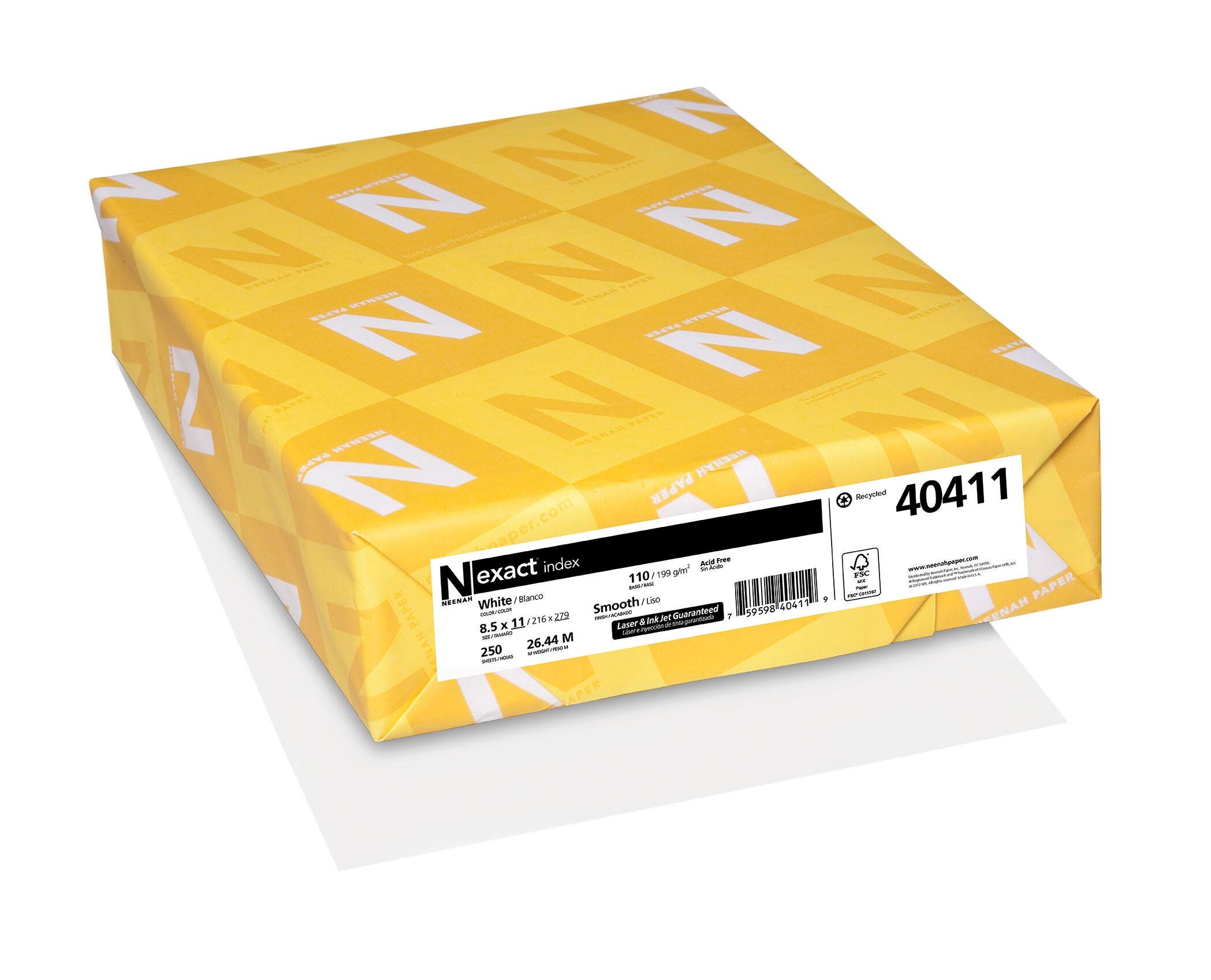 PAPER CARDSTOCK 8.5X11 IN WHITE PASTEL 110 LB 250 SHEETS