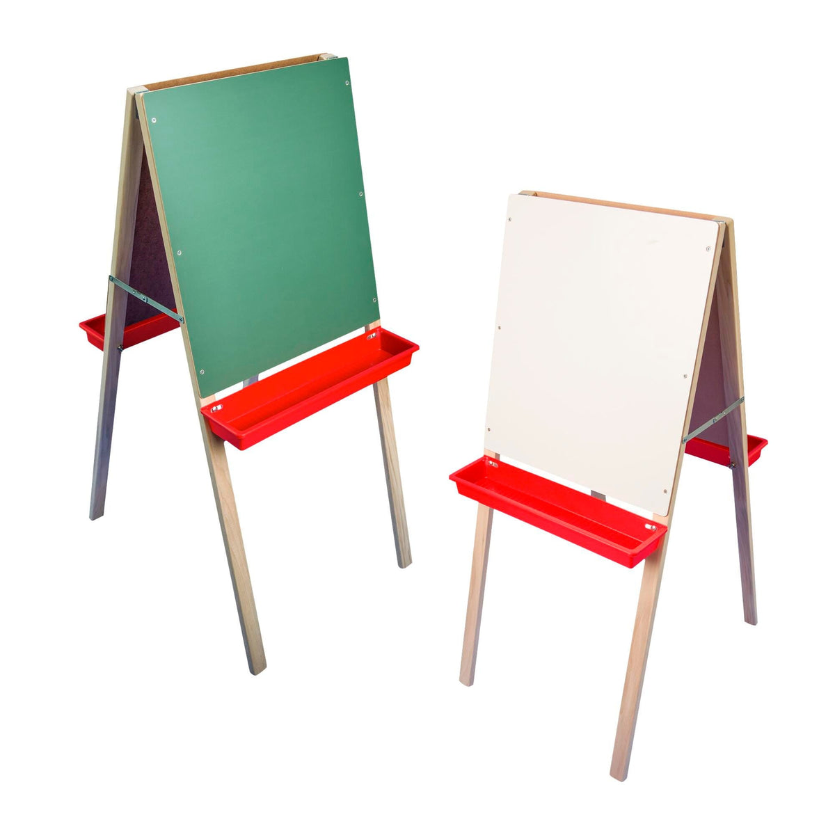 CRESTLINE CHILDS DOUBLE EASEL - 19 X 19 X 44 INCHES - GREEN CHALK/DRY ERASE