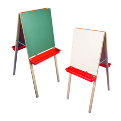 CRESTLINE CHILDS DOUBLE EASEL - 19 X 19 X 44 INCHES - GREEN CHALK/DRY ERASE