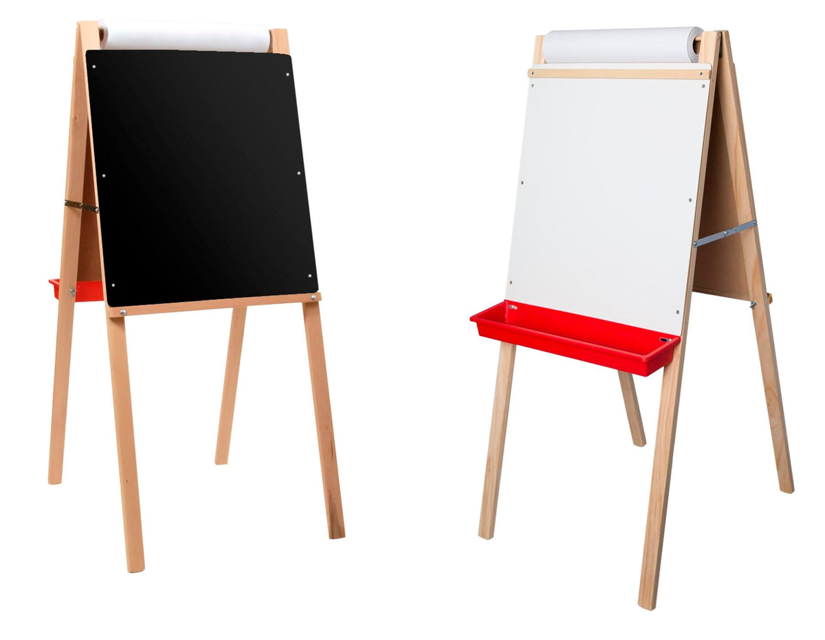 CRESTLINE CHILDS DELUXE DOUBLE EASEL - 19 X 19 X 44 INCHES - BLACK CHALK/DRY ERASE