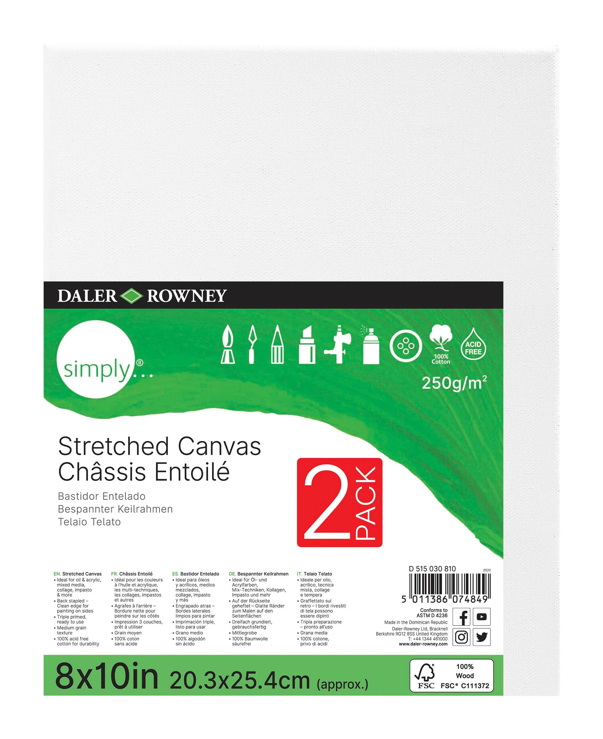 CANVAS STRETCHED SIMPLY 8X10 PACK OF 2