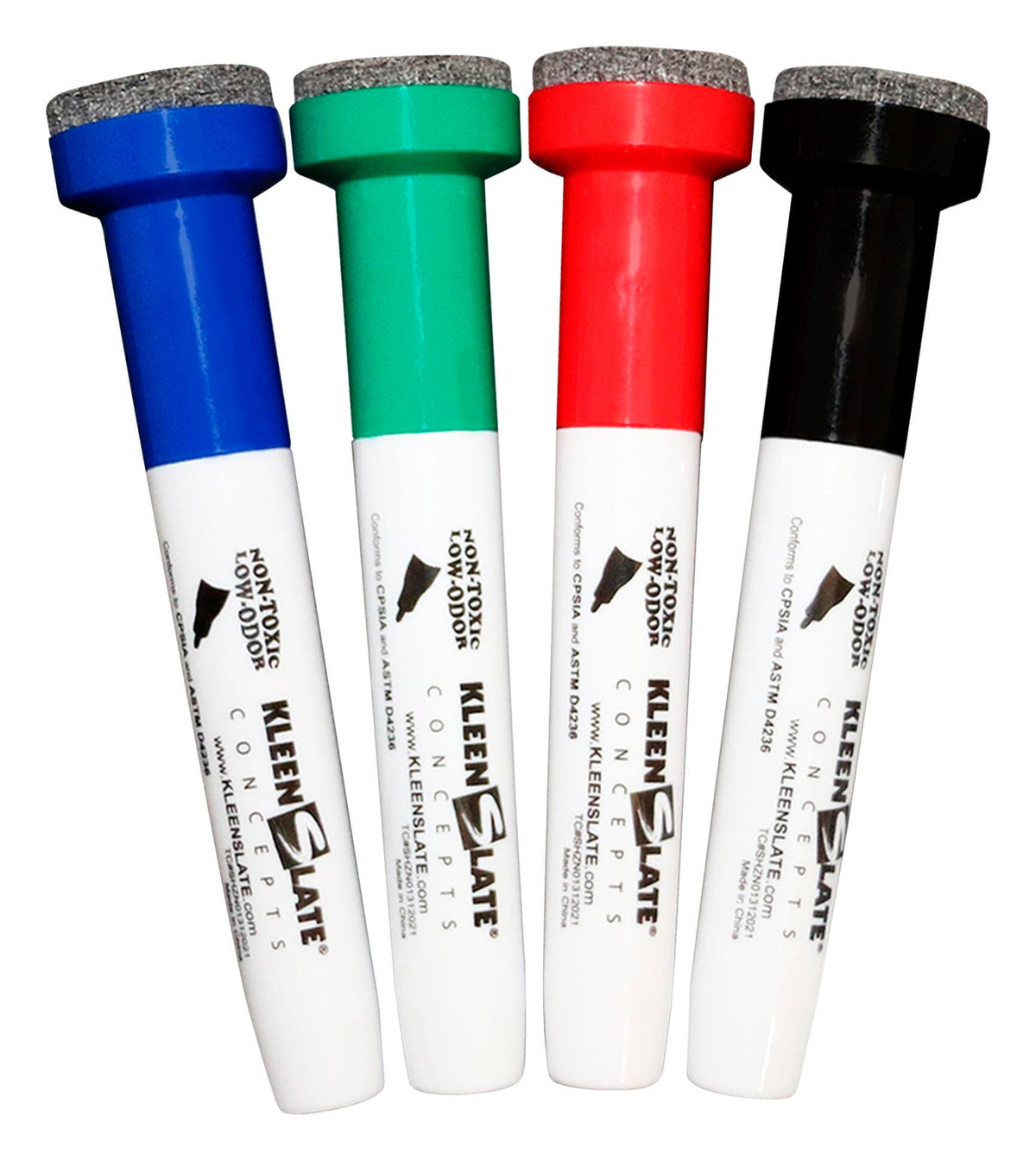 MARKERS DRY ERASE WITH ERASER CAP LARGE SET OF 4