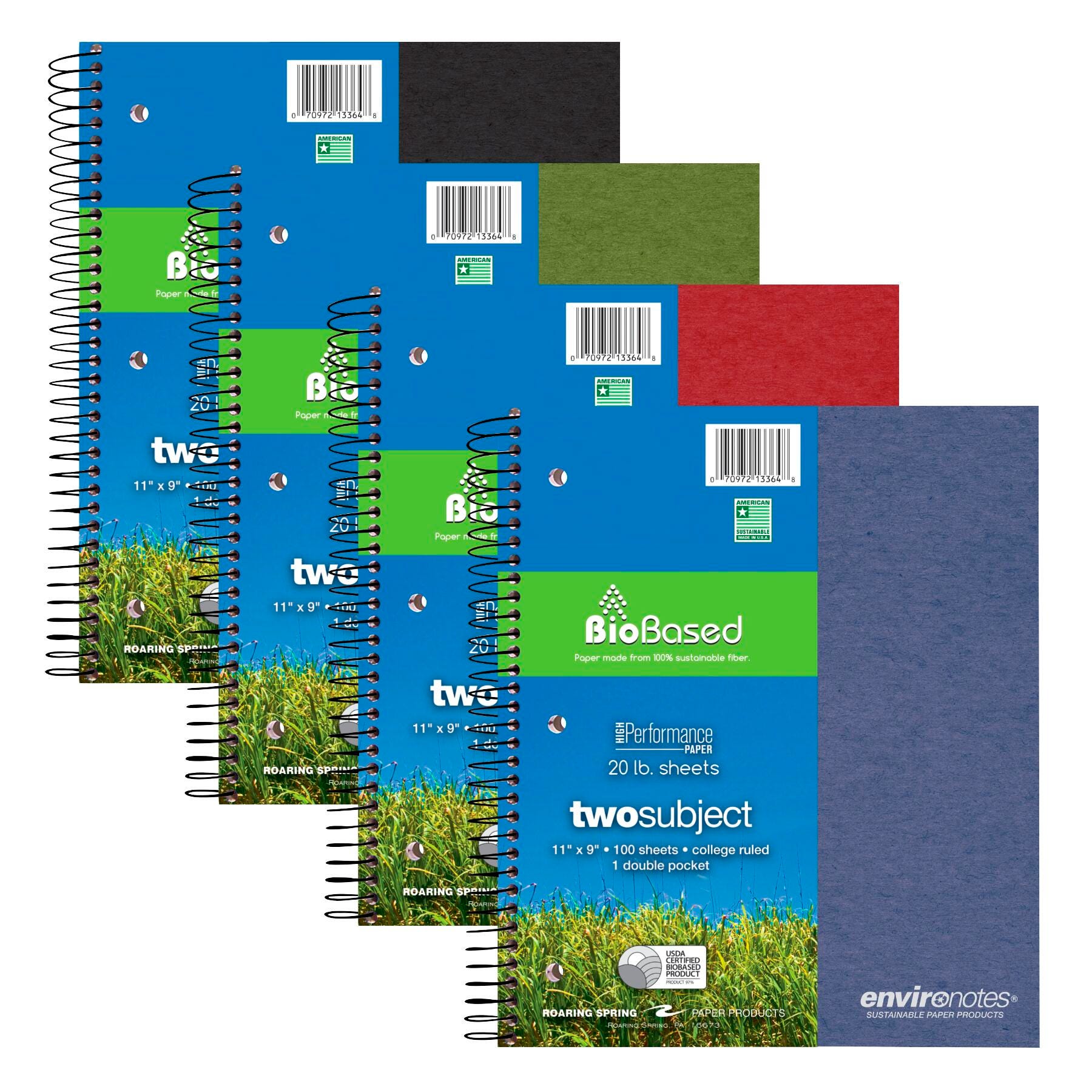 PAPER NTBK 100 SHT ASST CR 11 X 9 IN 2 SUBJ