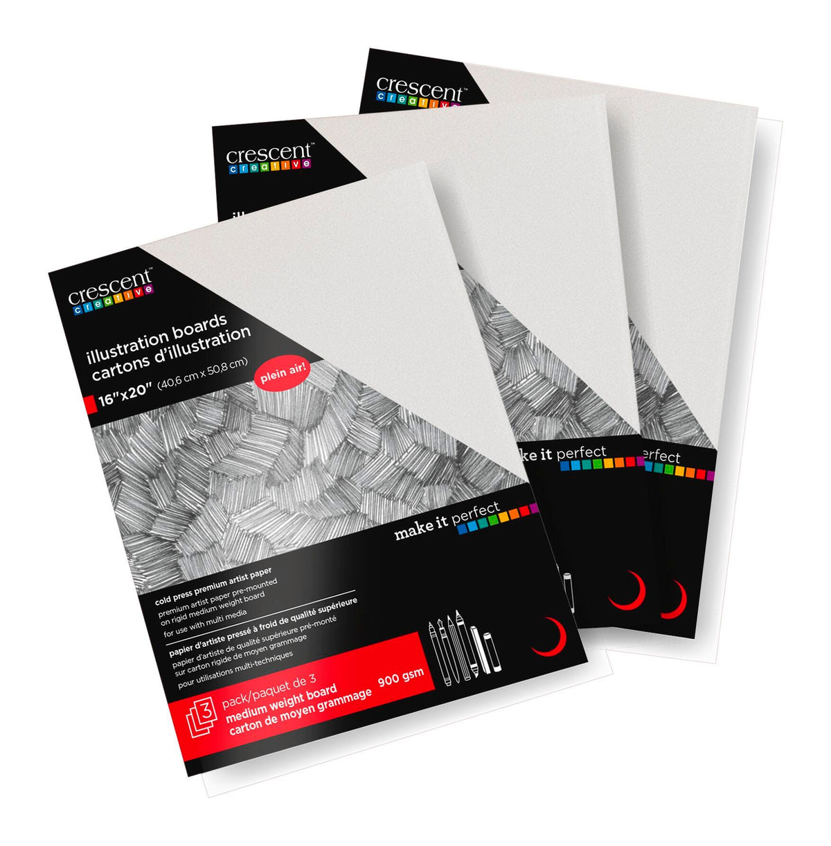 BOARD ILLUS CRM 16 X 20IN 3 PK