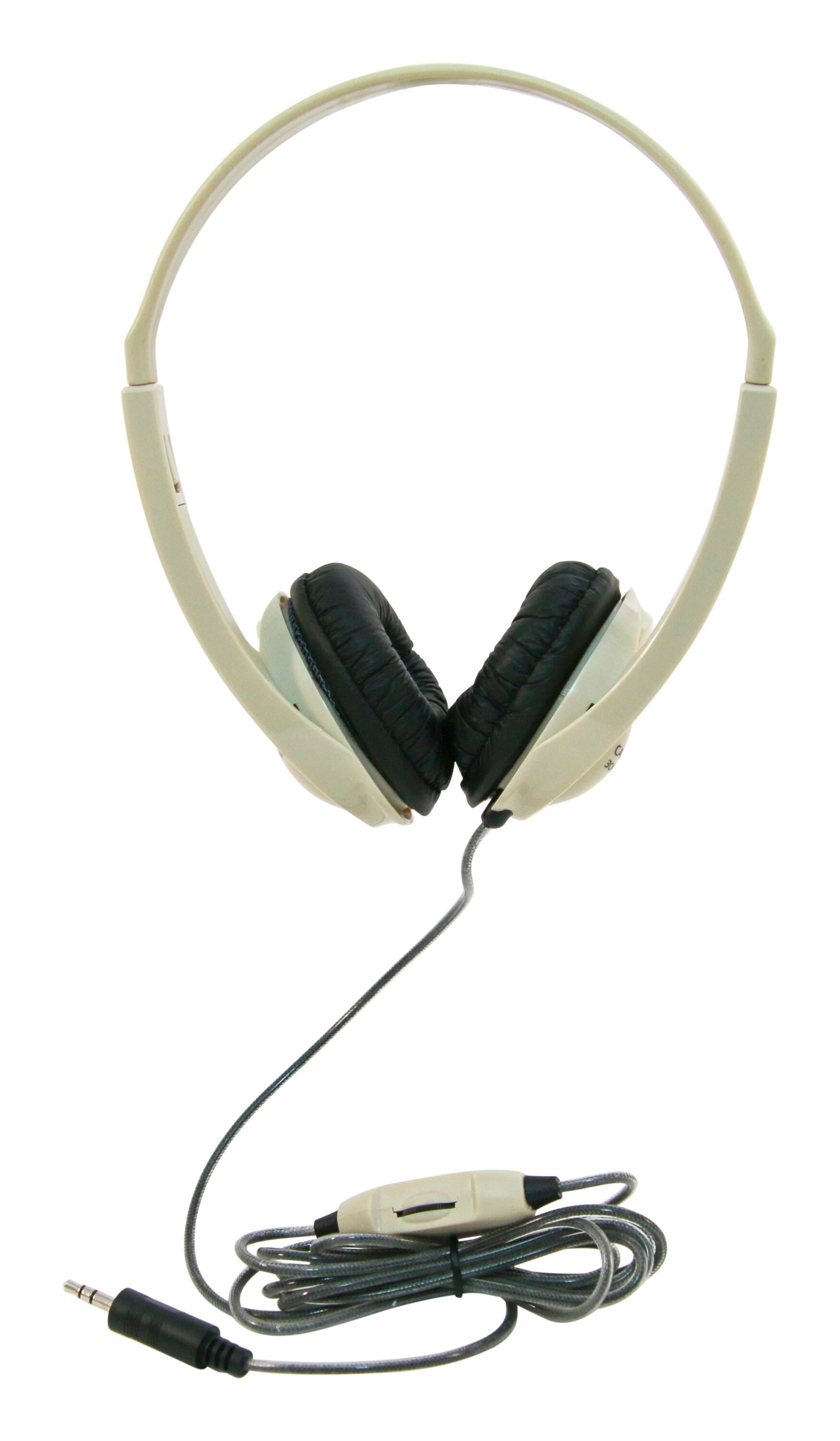 HEADPHONES LIGHTWEIGHT W/ VOLUME CONTROL - 3.5MM - BEIGE - CALIFONE 3060AV - EACH