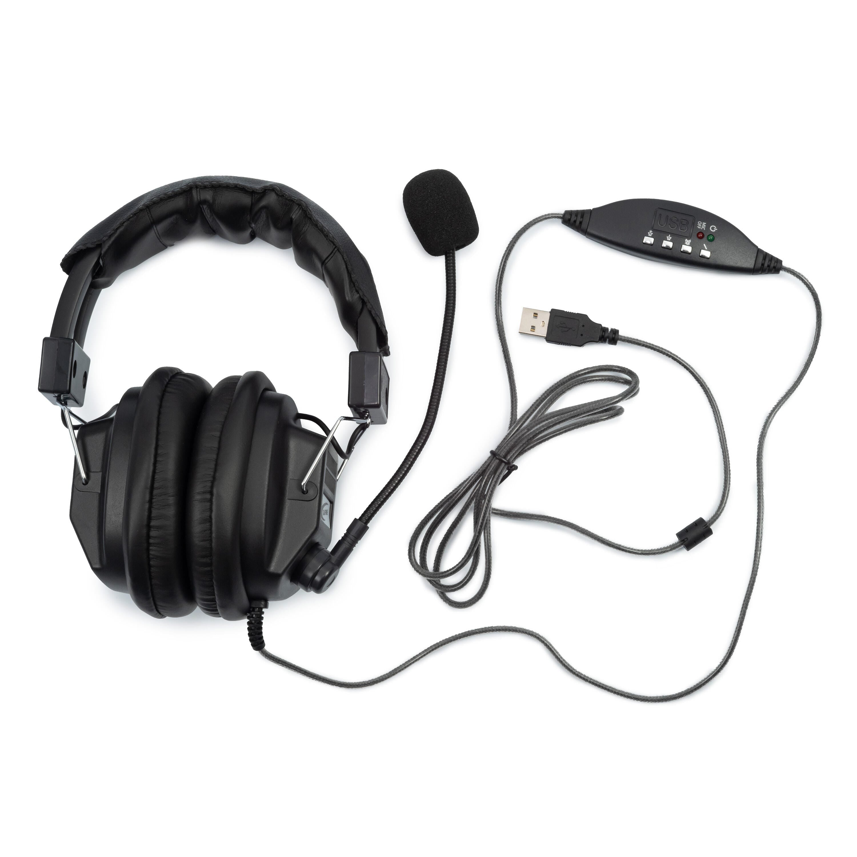 HEADSET OVER-EAR W/INLINE VOLUME - USB - BLACK - CALIFONE CALITUFF 3068MUSB EA