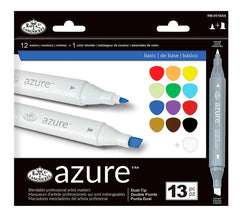MARKERS ROYAL LANGNICKEL ALCOHOL AZURE DBL END ASST COLORS SET OF 13