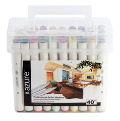 MARKERS ROYAL LANGNICKEL ALCOHOL AZURE DBL END ASST COLORS SET OF 40