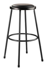 STOOL - NATIONAL PUBLIC SEATING HEAVY DUTY VINYL PADDED STEEL STOOL - 30 IN FIXED HEIGHT - BLACK