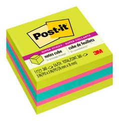 NOTES POST-IT CUBE 3 X 3 IN ASST BRT EA 360 SHT