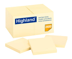 NOTES HGHLND YLW 3 X 3 IN 24 PK