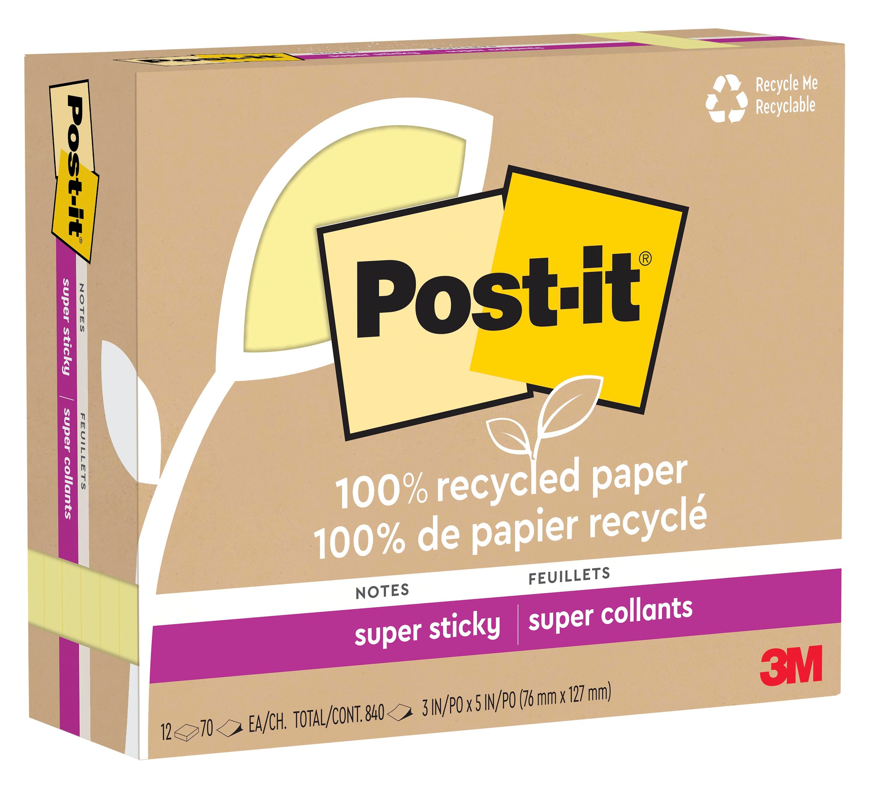 NOTES POST-IT GRNR 3 X 5 IN 12 PK
