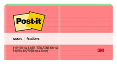 NOTES POST-IT POPTMISTC 3 X 3 IN ASST 6 PK