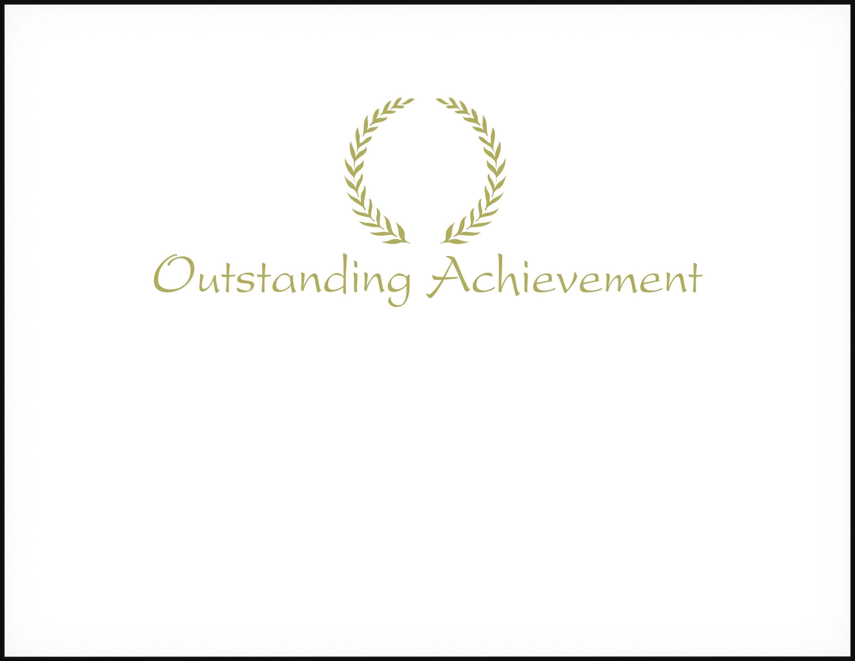 AWARD RECOGNITION FOIL OUTSTANDING ACHIEVEMENT 8-1/2 X 11 INCHES