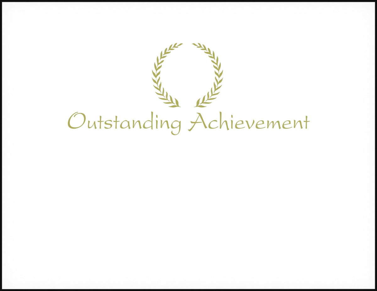 AWARD RECOGNITION FOIL OUTSTANDING ACHIEVEMENT 8-1/2 X 11 INCHES