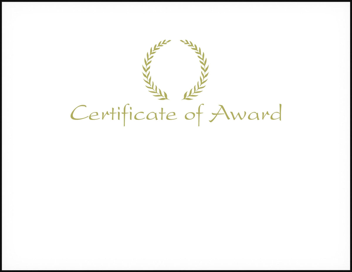 AWARD RECOGNITION FOIL CERTIFICATE OF AWARD 8-1/2 X 11 INCHES