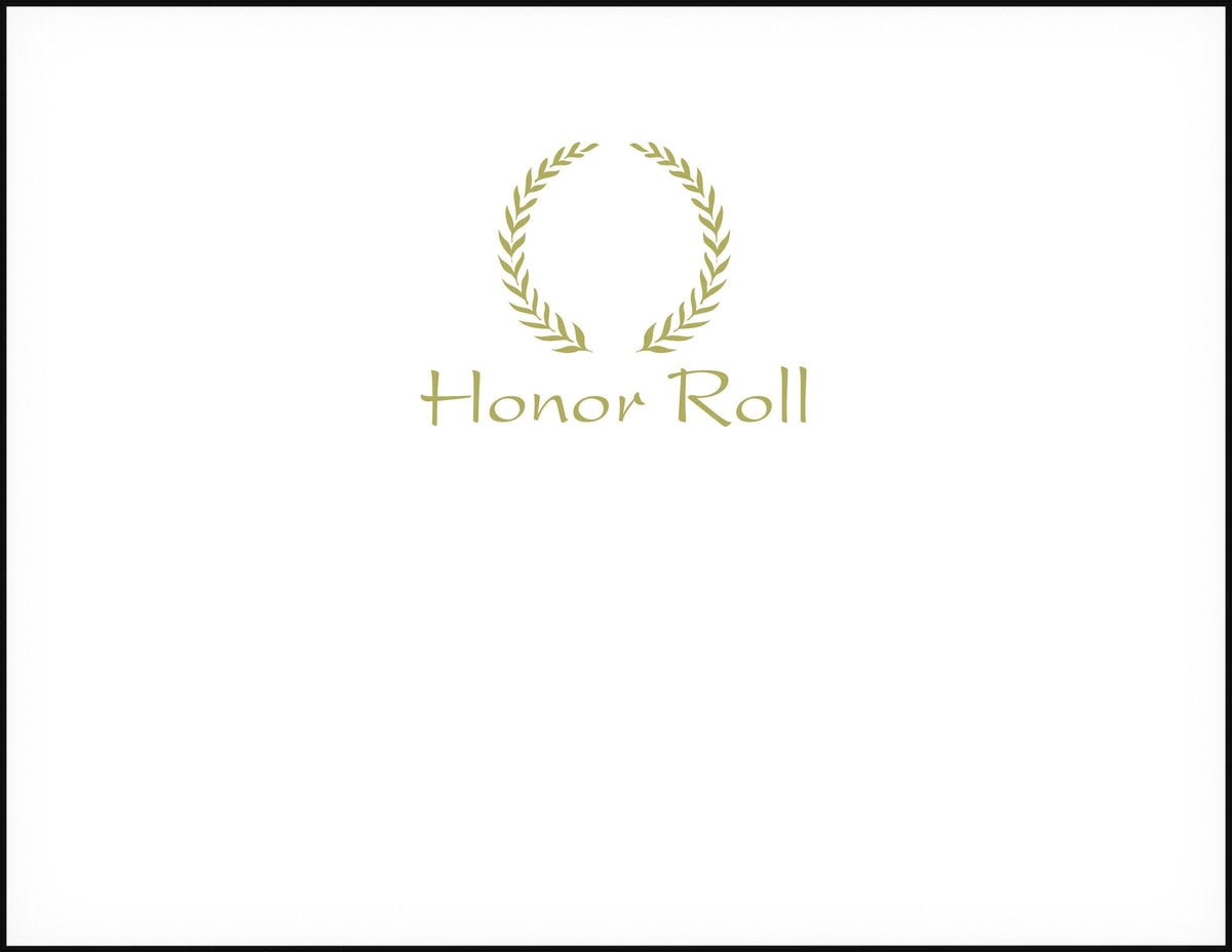 AWARD RECOGNITION FOIL HONOR ROLL 8-1/2 X 11 INCHES