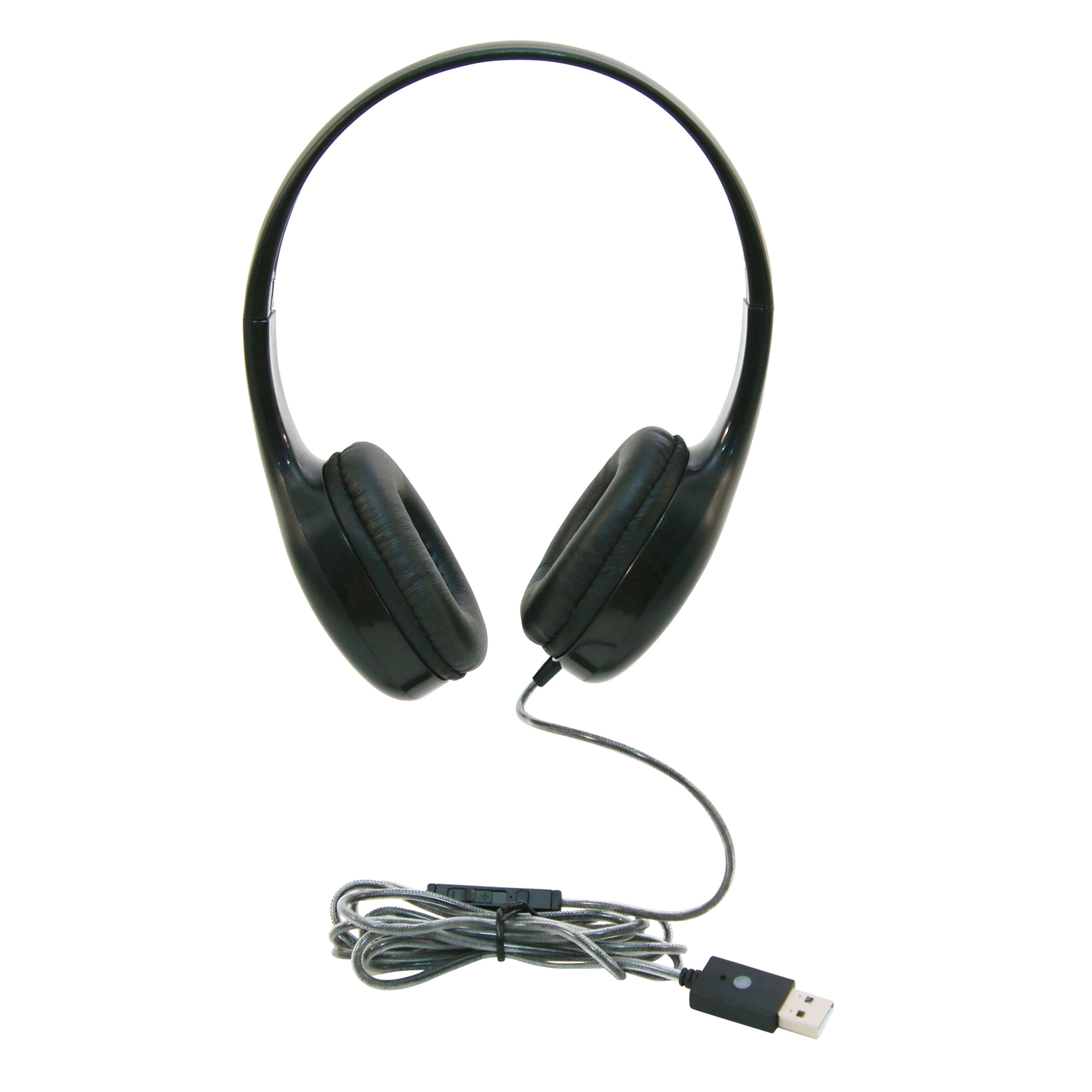 HEADSET ON-EAR W/INLINE MICROPHONE - USB - BLACK - CALIFONE CALITUFF KH-08 MUSB BK - EACH