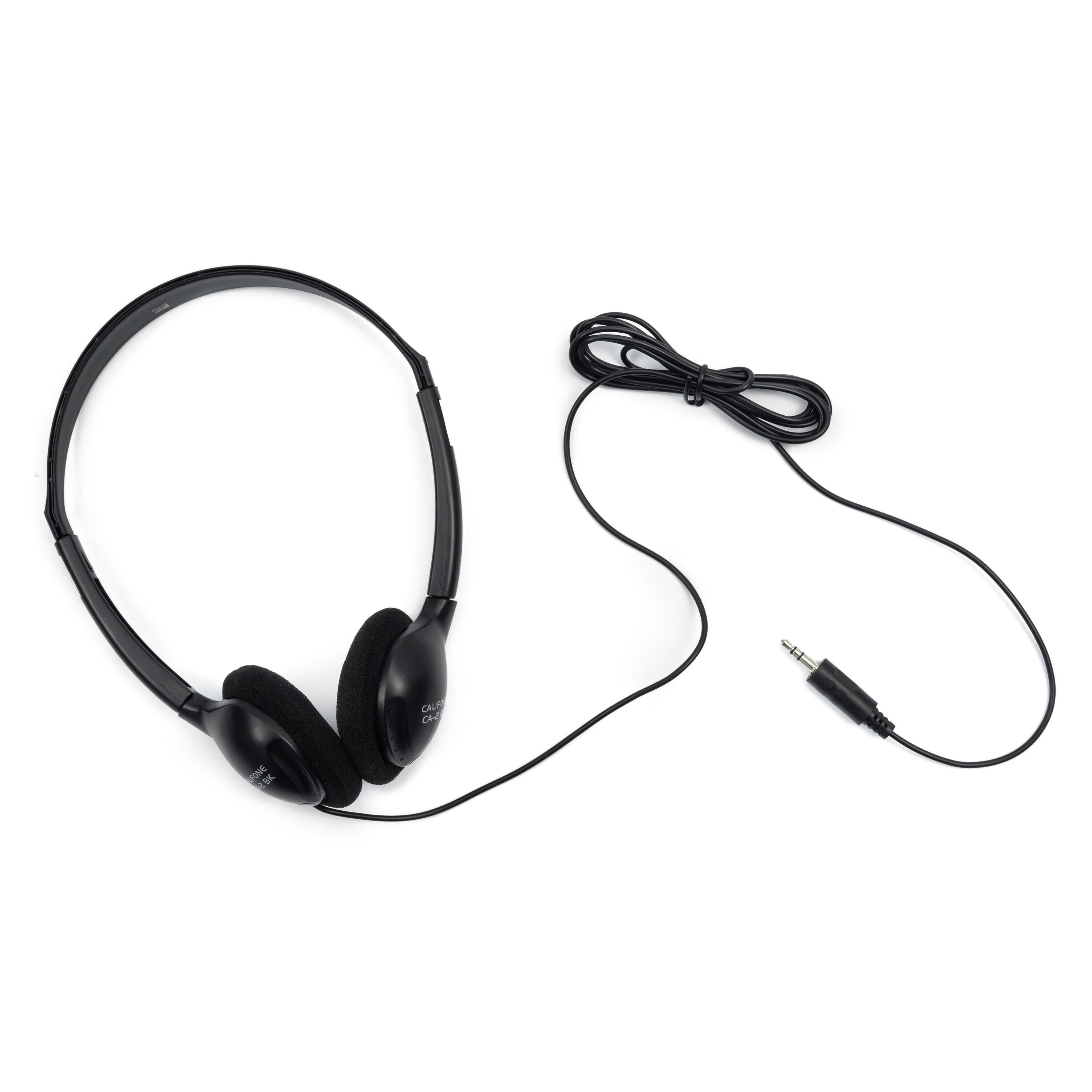 HEADPHONES LIGHTWEIGHT ON-EAR - 3.5MM - BLACK - CALIFONE CA-2 - EACH