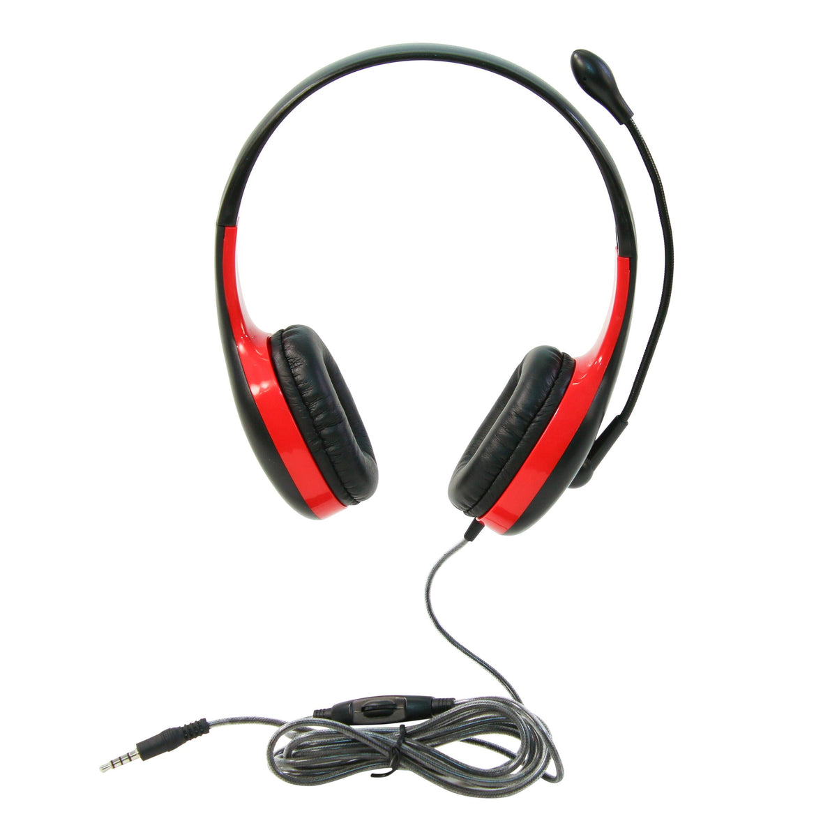 HEADSET ON-EAR W/GOOSENECK MICROPHONE - 3.5MM RED CALIFONE CALITUFF KH-08GT EA