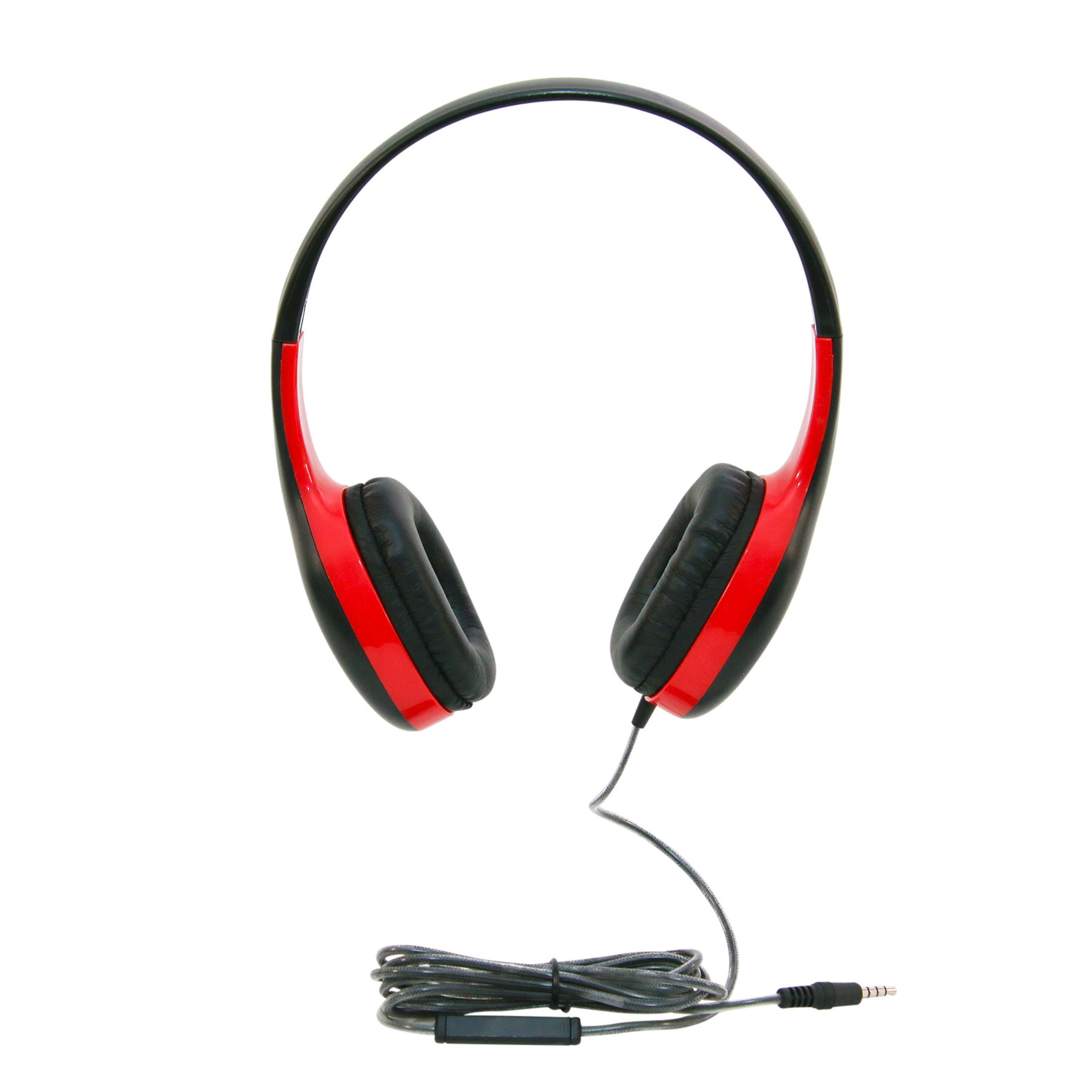 HEADSET ON-EAR W/INLINE MICROPHONE 3.5MM - RED CALIFONE CALITUFF KH-08T RD EACH