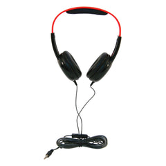HEADPHONES PRE-K ON-EAR W/INLINE VOLUME - 3.5MM - BLACK/RED - CALIFONE CALITUFF KH-12V BK - EACH