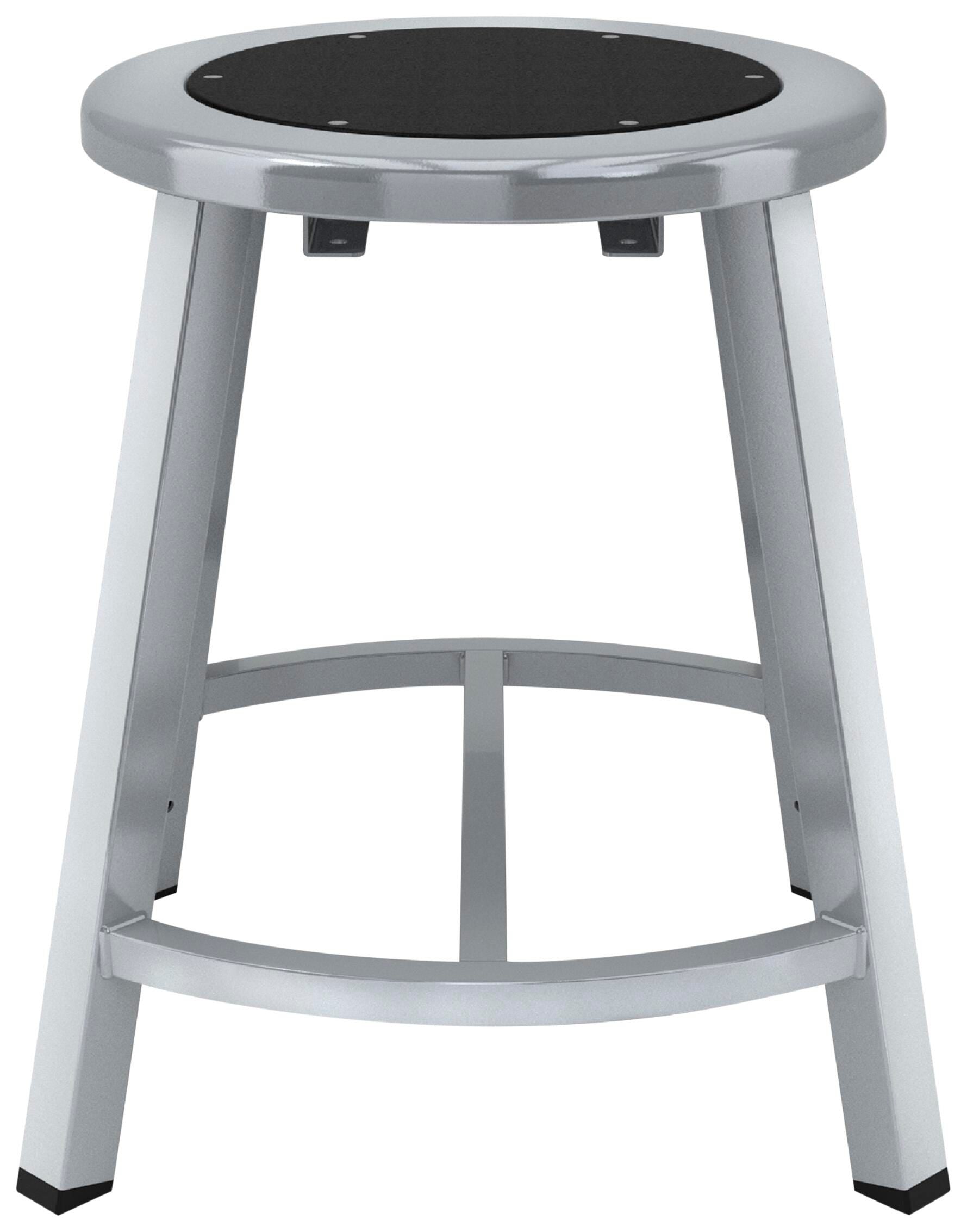 STOOL - NPS - TITAN STOOL - 18 INCH FIXED HEIGHT - BLACK STEEL SEAT - GRAY FRAME