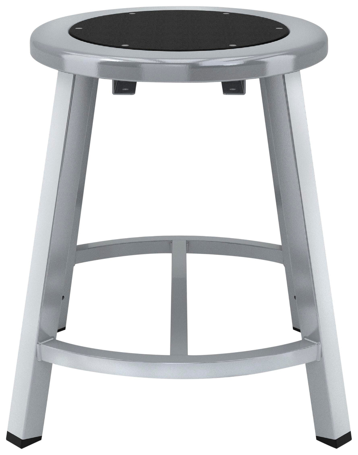 STOOL - NPS - TITAN STOOL - 18 INCH FIXED HEIGHT - BLACK STEEL SEAT - GRAY FRAME