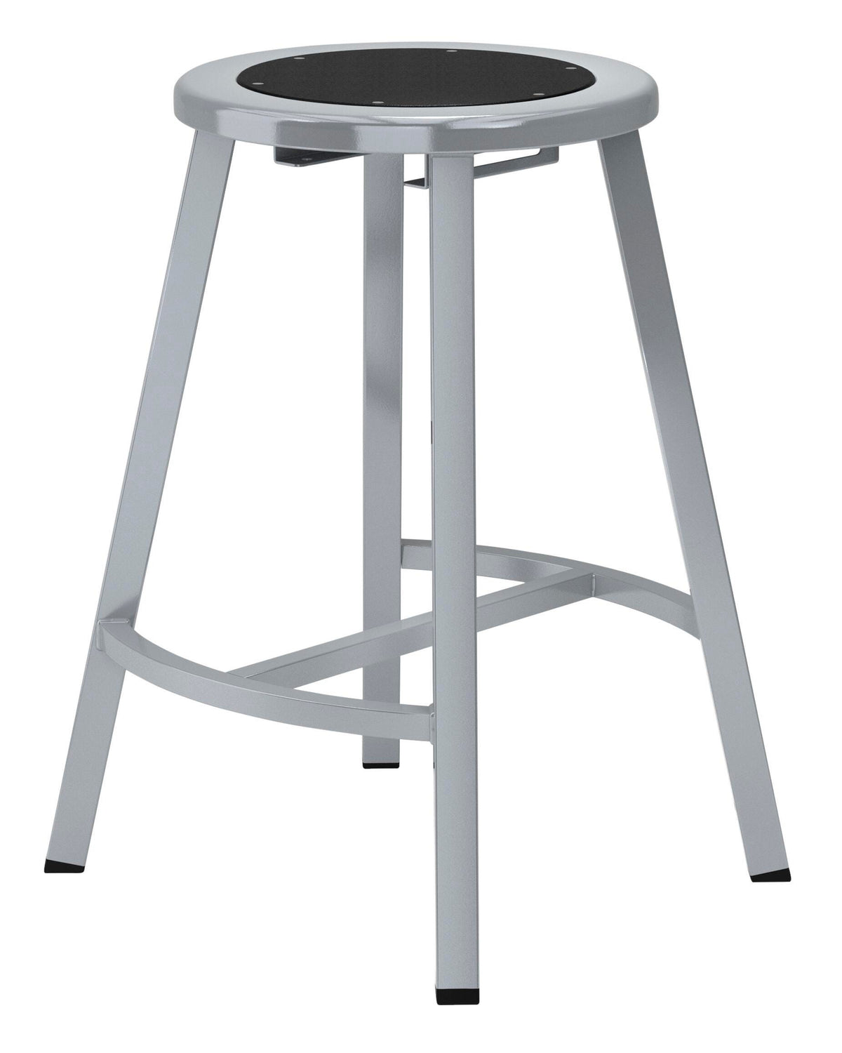 STOOL - NPS - TITAN STOOL - 24 INCH FIXED HEIGHT - BLACK STEEL SEAT - GRAY FRAME