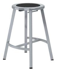STOOL - NPS - TITAN STOOL - 24 INCH FIXED HEIGHT - BLACK STEEL SEAT - GRAY FRAME