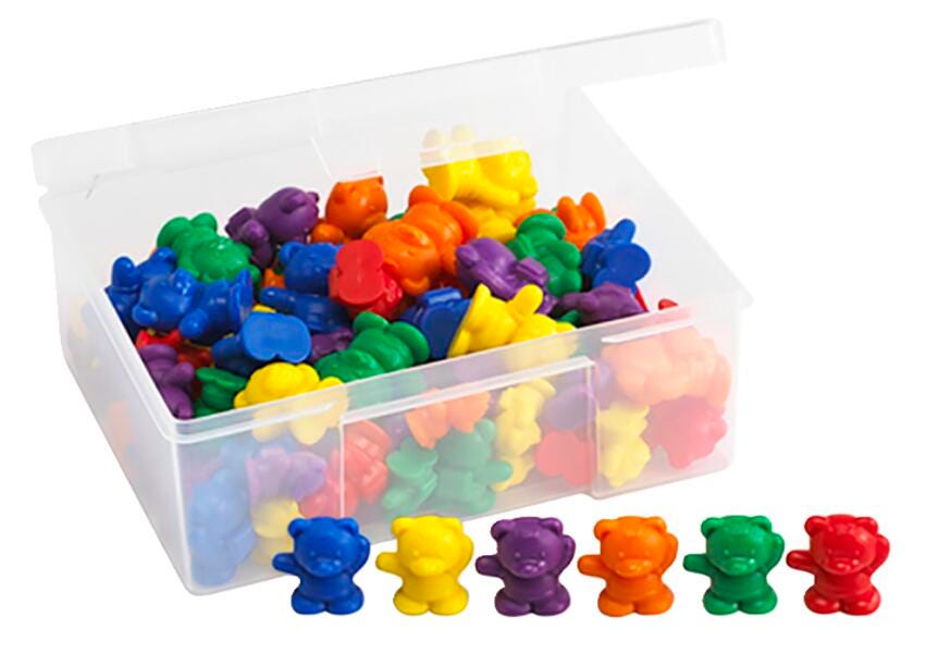 COUNTERS AND SORTING BEARS 6 COLORS 50 EACH SET OF 300