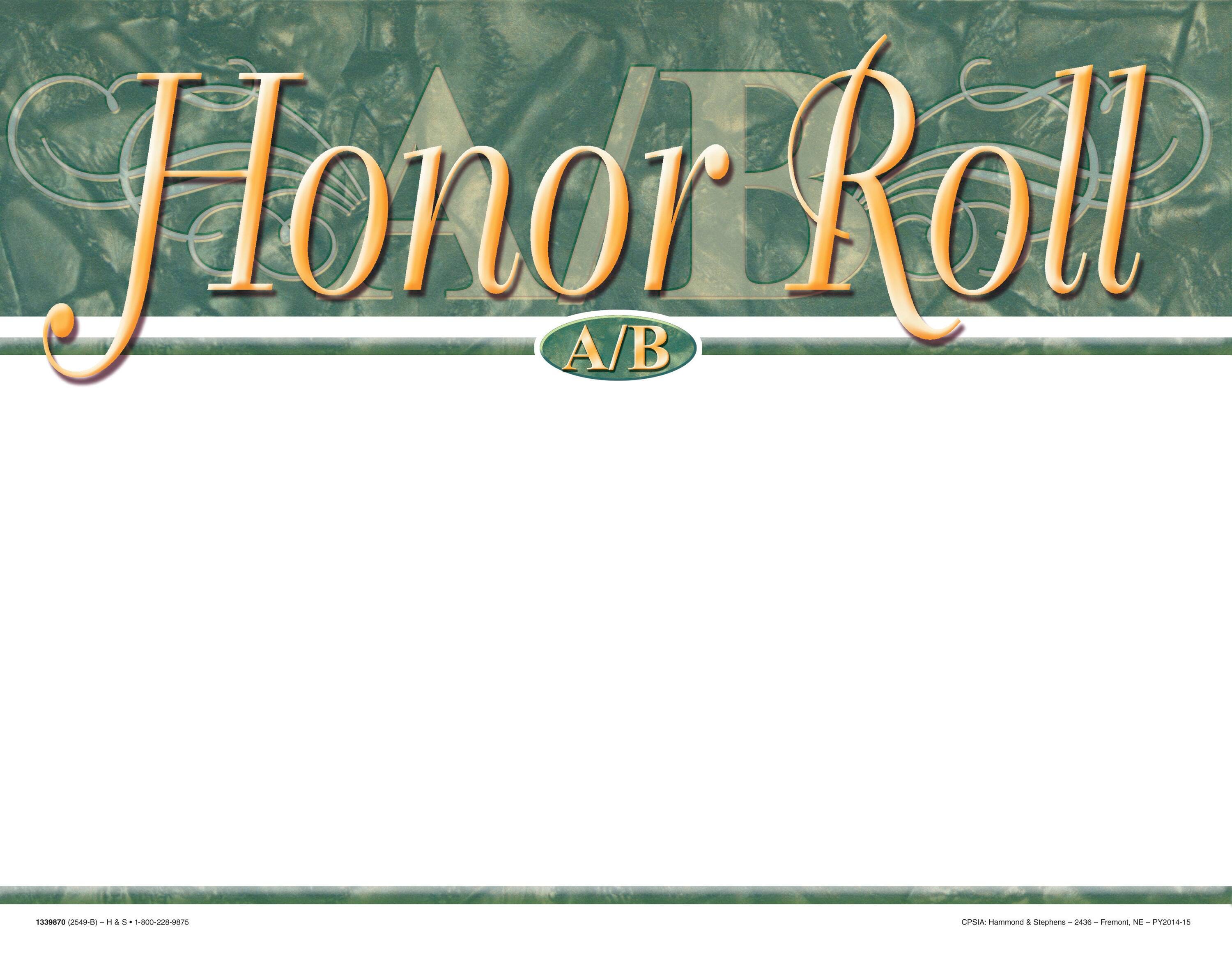AWARD RECOGNITION A/B HONOR ROLL BLANK 8-1/2 X 11 PACK OF 25